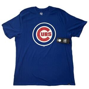 Chicago Cubs Classic Logo MLB 47' Brand Blue T Shirt Men’s 2XL Baseball NWT